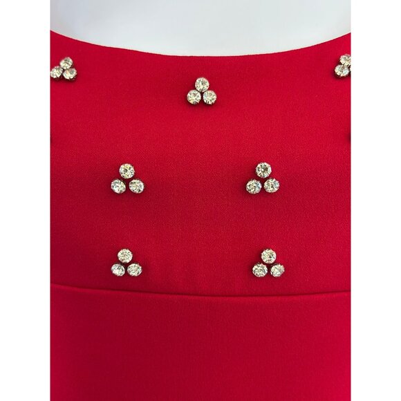 Y2K City Studio Red Rhinestone Embellished Cocktail Dress Size 7/8 Sleeveless - Picture 3 of 7